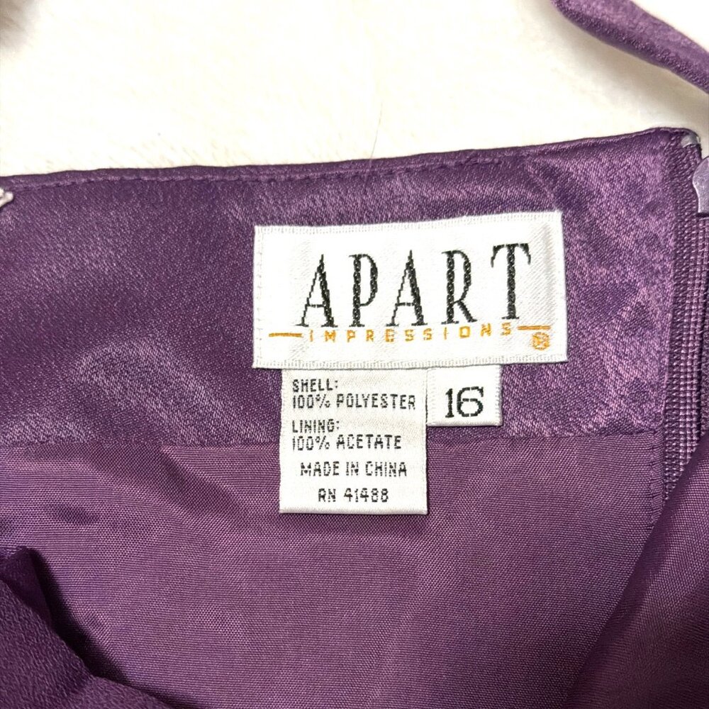 Apart Impressions Purple Satin Corset Style Top Size 16 With Adjustable Straps - Picture 2 of 7